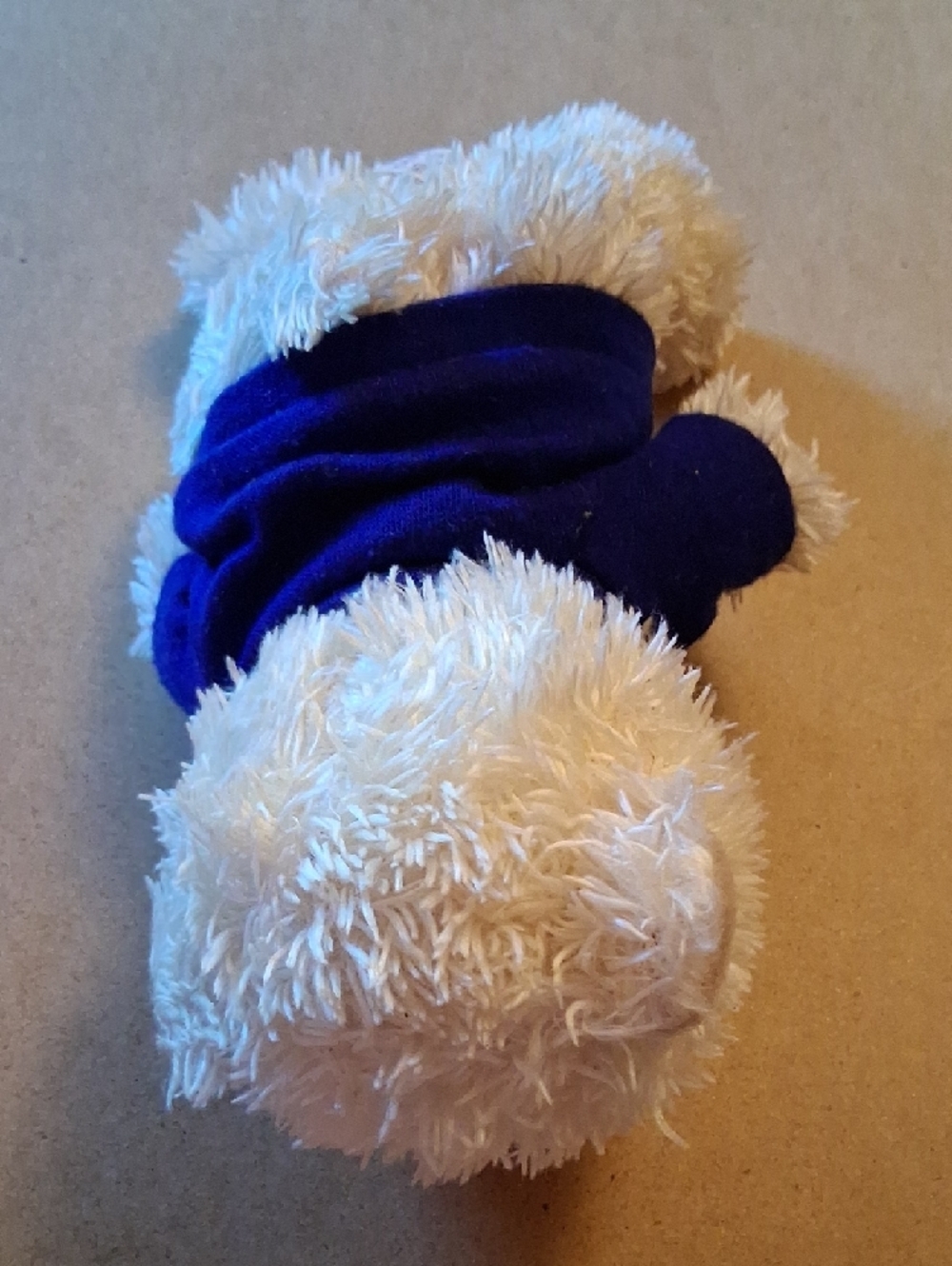 Plush Beige Bear Toy with Blue Shirt - Picture 8 of 8